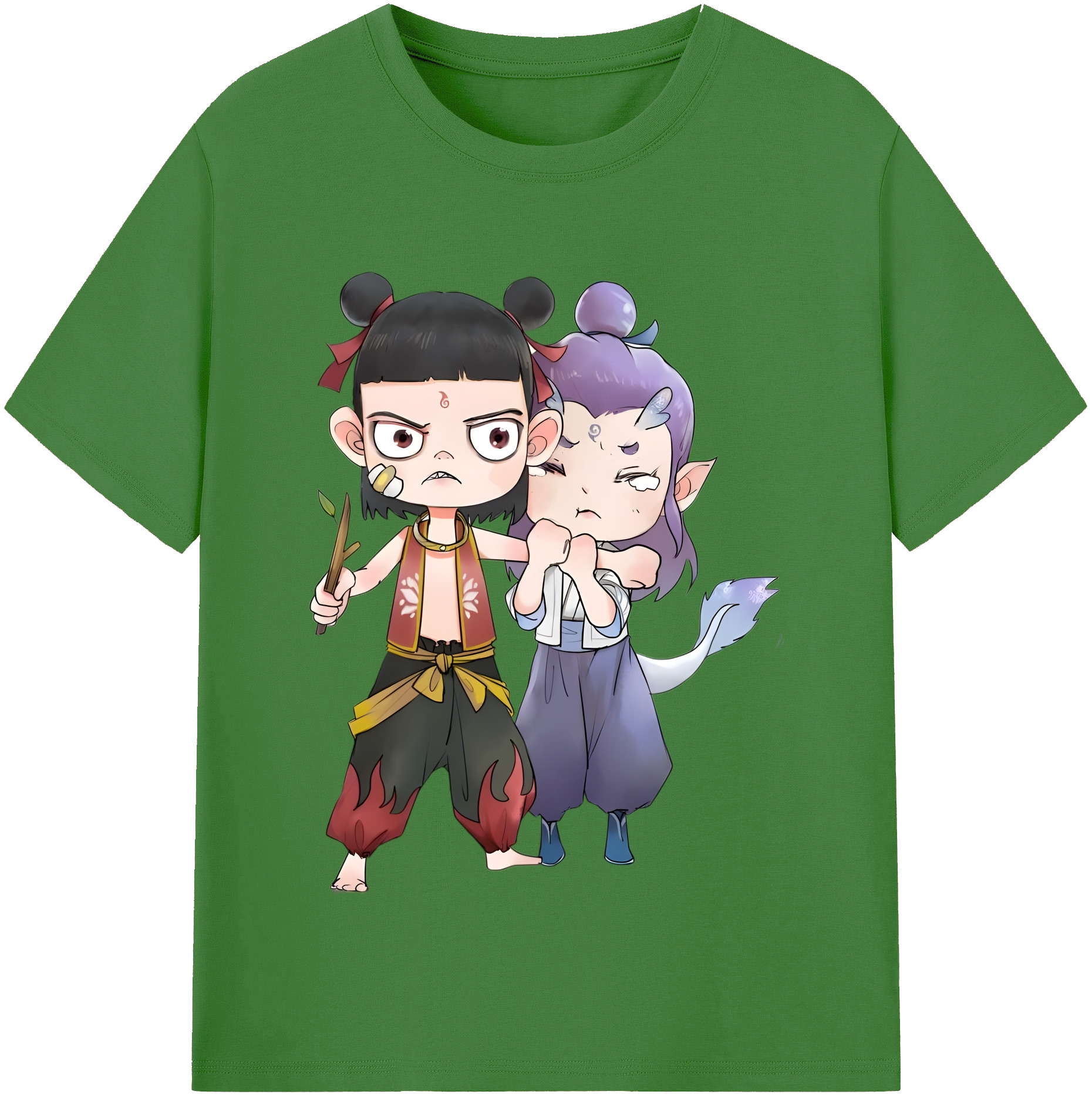 （画像用） Ne Zha 2 ナタ 魔童の大暴れ レディースカジュアルプリントTシャツ（綿100％）